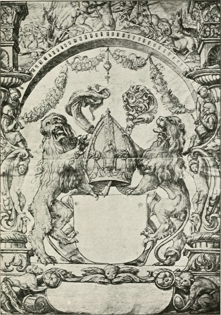 An illustration from Heraldry as art : an account of its development and practice, chiefly in England, 1907, leaf 267