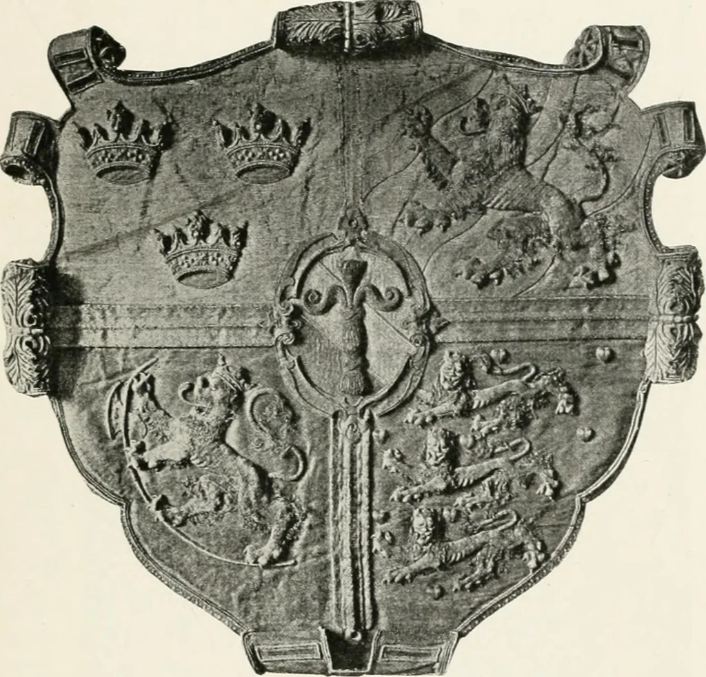 An illustration from Heraldry as art : an account of its development and practice, chiefly in England, 1907, leaf 277