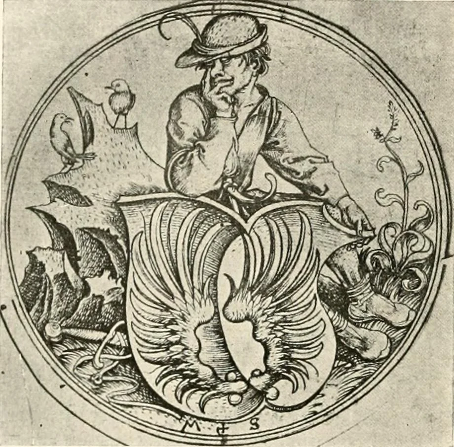 An illustration from Heraldry as art : an account of its development and practice, chiefly in England, 1907, leaf 40