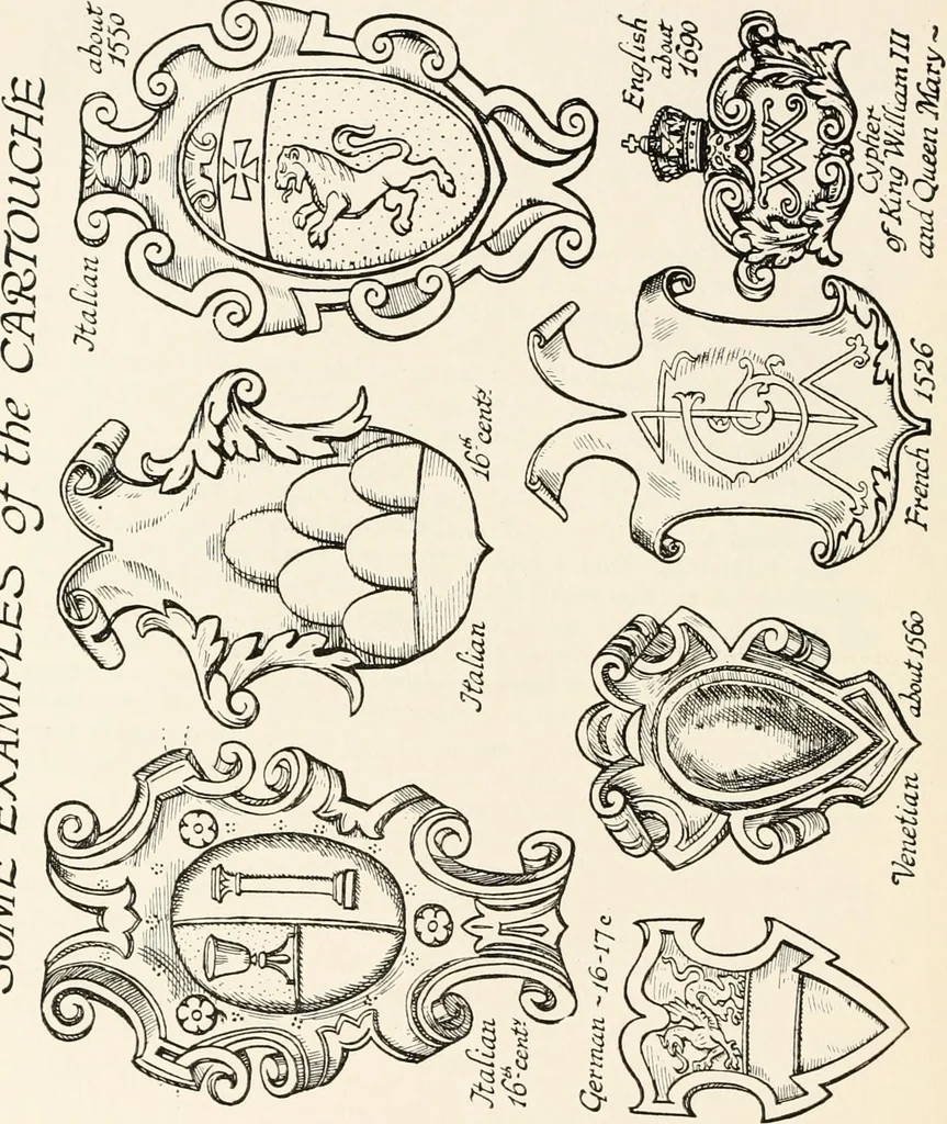 An illustration from Heraldry and floral forms as used in decoration;, 1922, leaf 105