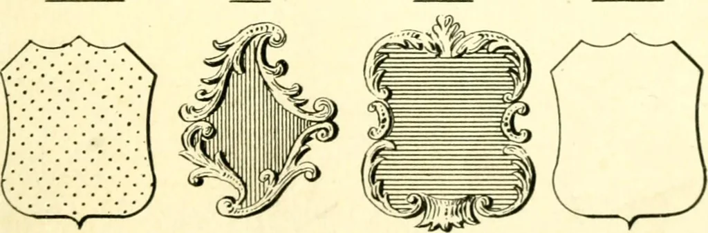 An illustration from Heraldry illustrated. Being a short account of the origin and history of heraldry and an explanation of its nature, with practical directions for drawing and painting coats of arms, to which is added a glossary of the terms used in the science of heraldry .., 1897, leaf 139