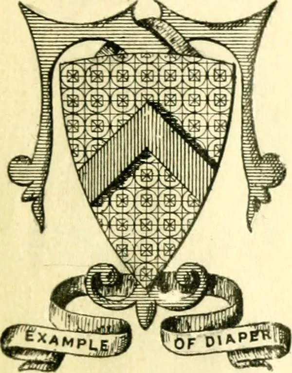 An illustration from Heraldry illustrated. Being a short account of the origin and history of heraldry and an explanation of its nature, with practical directions for drawing and painting coats of arms, to which is added a glossary of the terms used in the science of heraldry .., 1897, leaf 9
