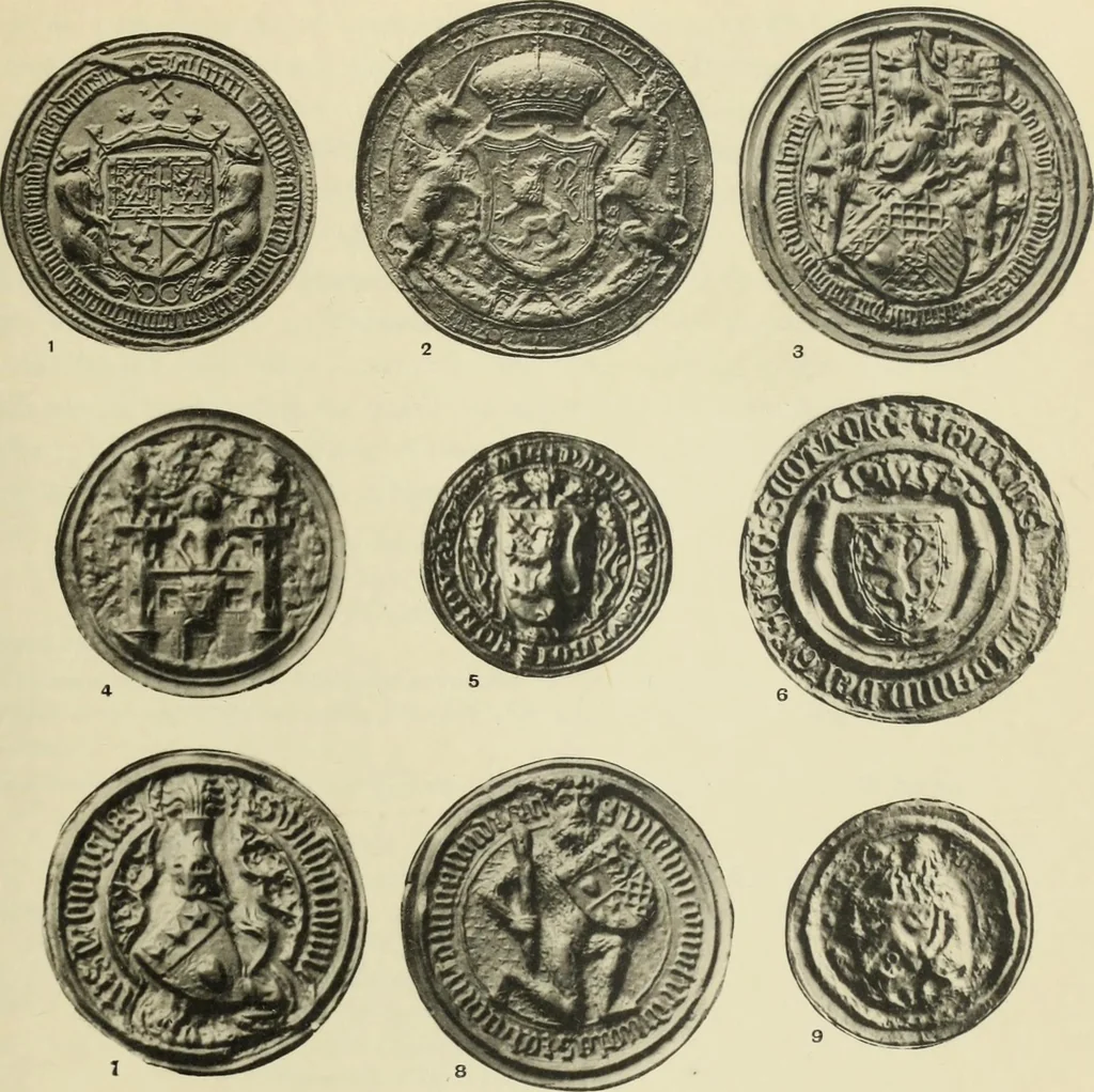 An illustration from Heraldry in Scotland : including a recension of 'The law and practice of heraldry in Scotland' by the late George Seton, 1914, leaf 49