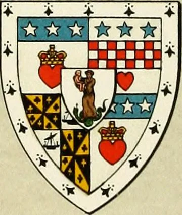 An illustration from The heraldry of the Douglases : with notes on all the males of the family, descriptions of the arms, plates and pedigrees, 1907, leaf 105