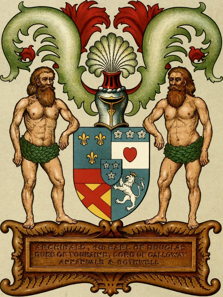 An illustration from The heraldry of the Douglases : with notes on all the males of the family, descriptions of the arms, plates and pedigrees, 1907, leaf 6