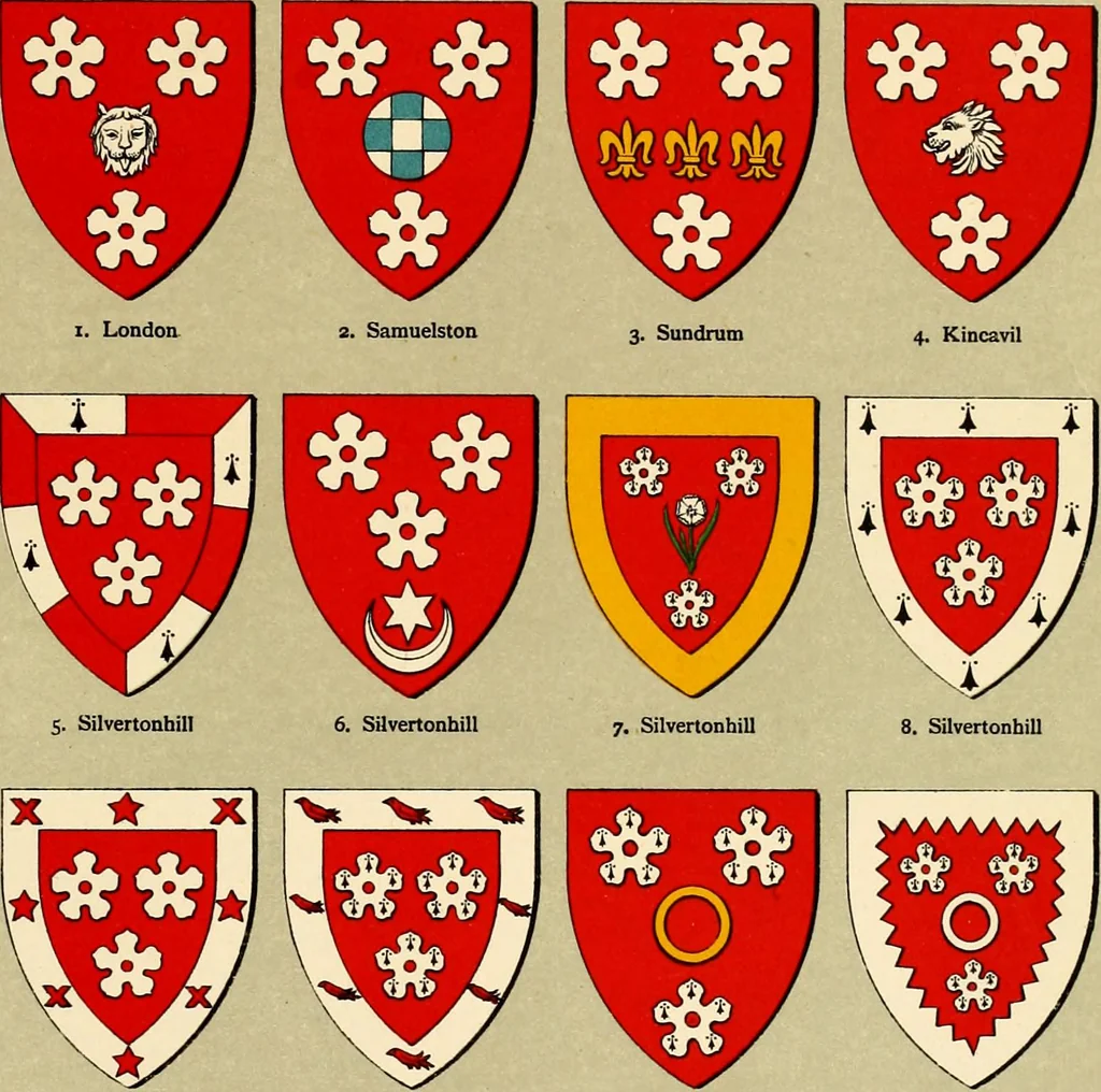 An illustration from The heraldry of the Hamiltons; with notes on all the males of the family, description of the arms, plates and pedigrees, 1909, leaf 121