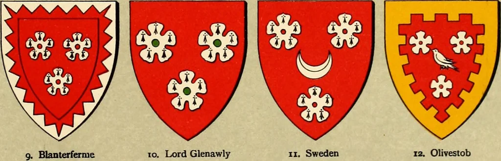 An illustration from The heraldry of the Hamiltons; with notes on all the males of the family, description of the arms, plates and pedigrees, 1909, leaf 243