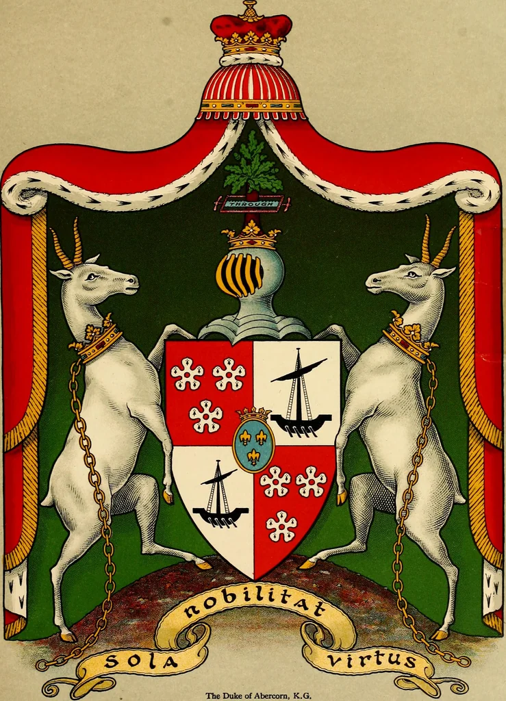 An illustration from The heraldry of the Hamiltons; with notes on all the males of the family, description of the arms, plates and pedigrees, 1909, leaf 9