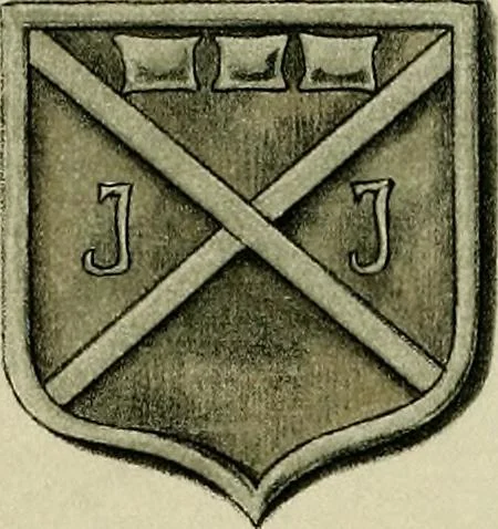An illustration from The heraldry of the Johnstons : with notes on the different families, their arms and pedigrees, 1905, leaf 49