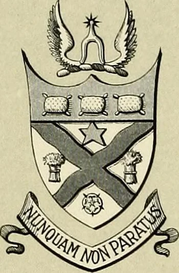 An illustration from The heraldry of the Johnstons : with notes on the different families, their arms and pedigrees, 1905, leaf 49