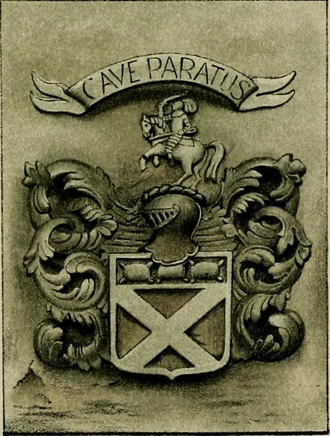 An illustration from The heraldry of the Johnstons : with notes on the different families, their arms and pedigrees, 1905, leaf 49
