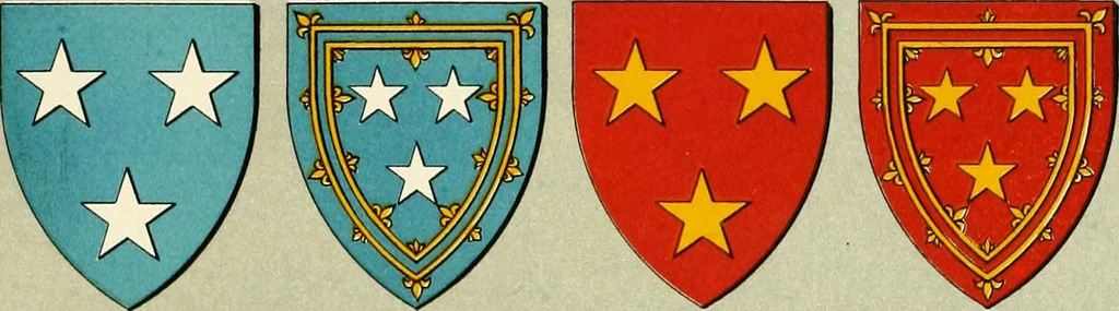 An illustration from The heraldry of the Murrays : with notes on all the males of the family, descriptions of the arms, plates and pedigrees, 1910, leaf 27