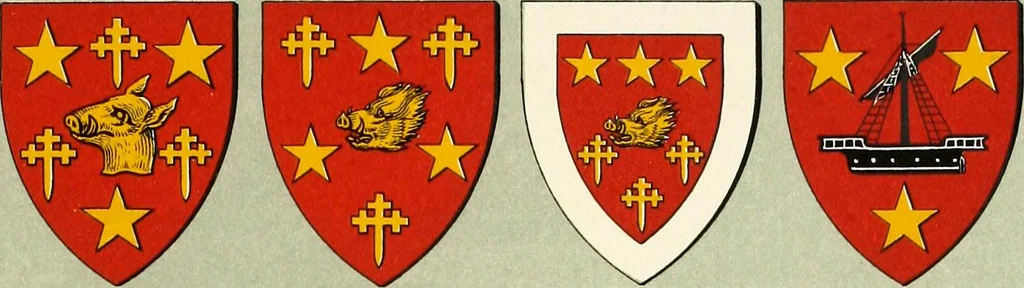 An illustration from The heraldry of the Murrays : with notes on all the males of the family, descriptions of the arms, plates and pedigrees, 1910, leaf 53