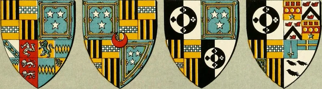 An illustration from The heraldry of the Murrays : with notes on all the males of the family, descriptions of the arms, plates and pedigrees, 1910, leaf 53