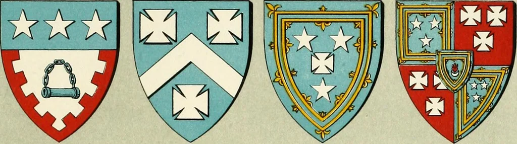 An illustration from The heraldry of the Murrays : with notes on all the males of the family, descriptions of the arms, plates and pedigrees, 1910, leaf 71