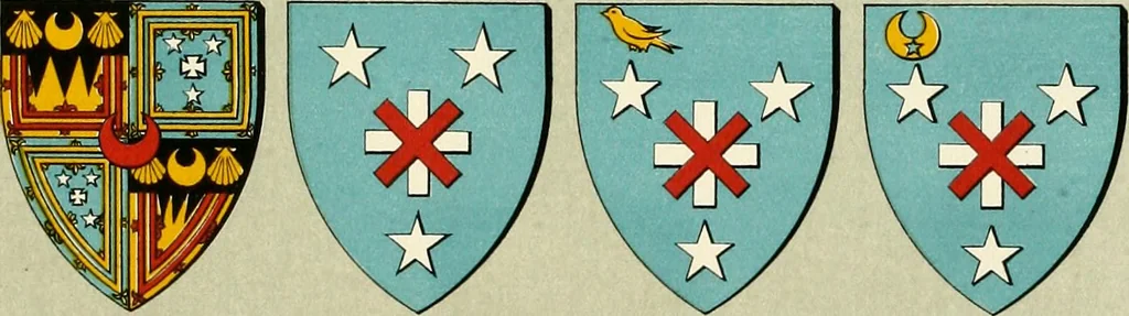 An illustration from The heraldry of the Murrays : with notes on all the males of the family, descriptions of the arms, plates and pedigrees, 1910, leaf 71