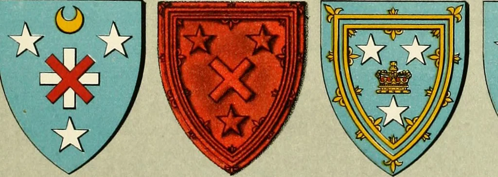 An illustration from The heraldry of the Murrays : with notes on all the males of the family, descriptions of the arms, plates and pedigrees, 1910, leaf 71
