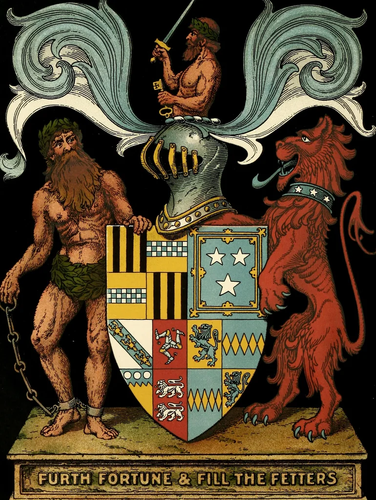 An illustration from The heraldry of the Murrays : with notes on all the males of the family, descriptions of the arms, plates and pedigrees, 1910, leaf 8
