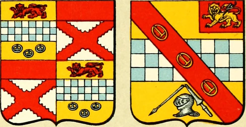 An illustration from The heraldry of the Stewarts : with notes on all the males of the family, descriptions of the arms, plates and pedigrees, 1906, leaf 107