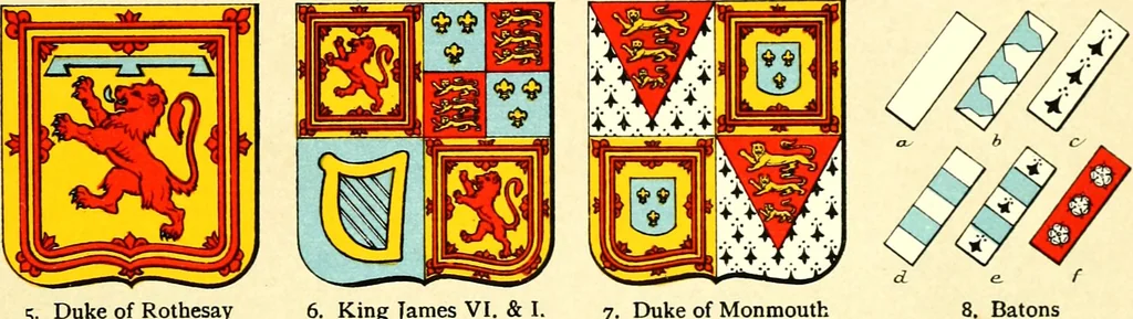 An illustration from The heraldry of the Stewarts : with notes on all the males of the family, descriptions of the arms, plates and pedigrees, 1906, leaf 37