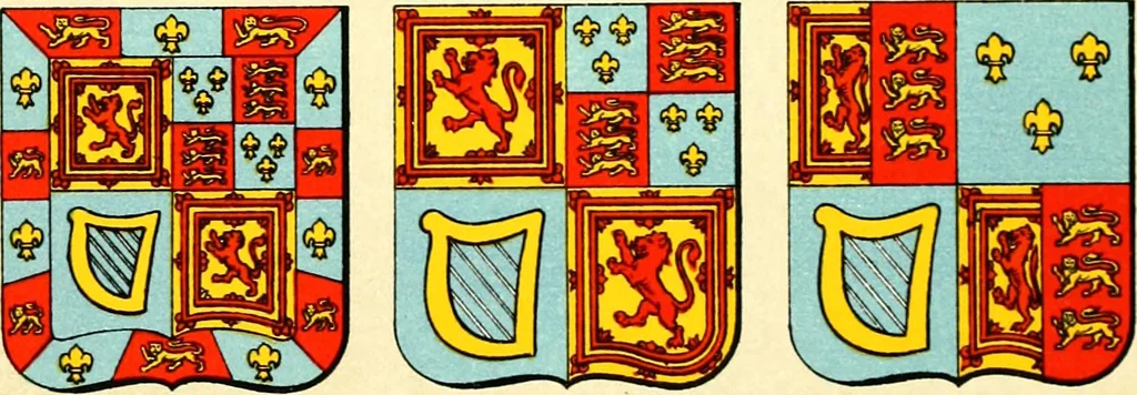 An illustration from The heraldry of the Stewarts : with notes on all the males of the family, descriptions of the arms, plates and pedigrees, 1906, leaf 37