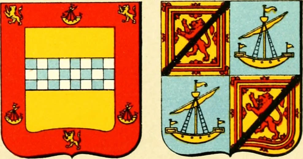 An illustration from The heraldry of the Stewarts : with notes on all the males of the family, descriptions of the arms, plates and pedigrees, 1906, leaf 37