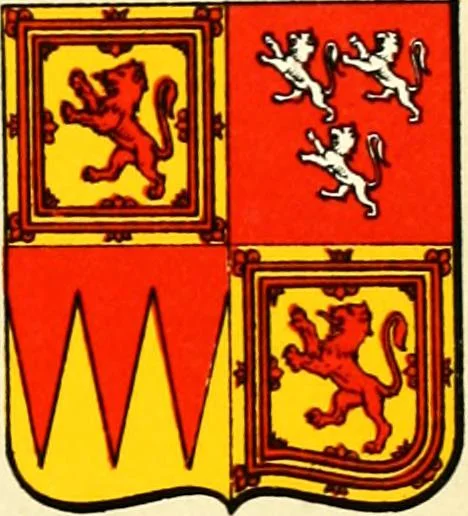 An illustration from The heraldry of the Stewarts : with notes on all the males of the family, descriptions of the arms, plates and pedigrees, 1906, leaf 47