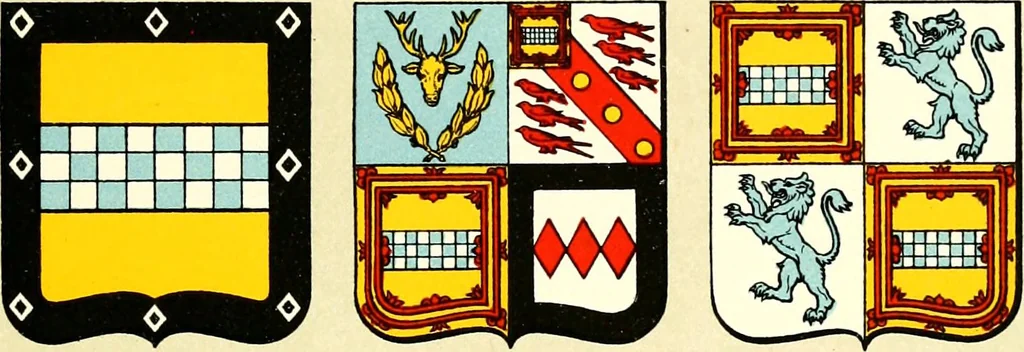 An illustration from The heraldry of the Stewarts : with notes on all the males of the family, descriptions of the arms, plates and pedigrees, 1906, leaf 67