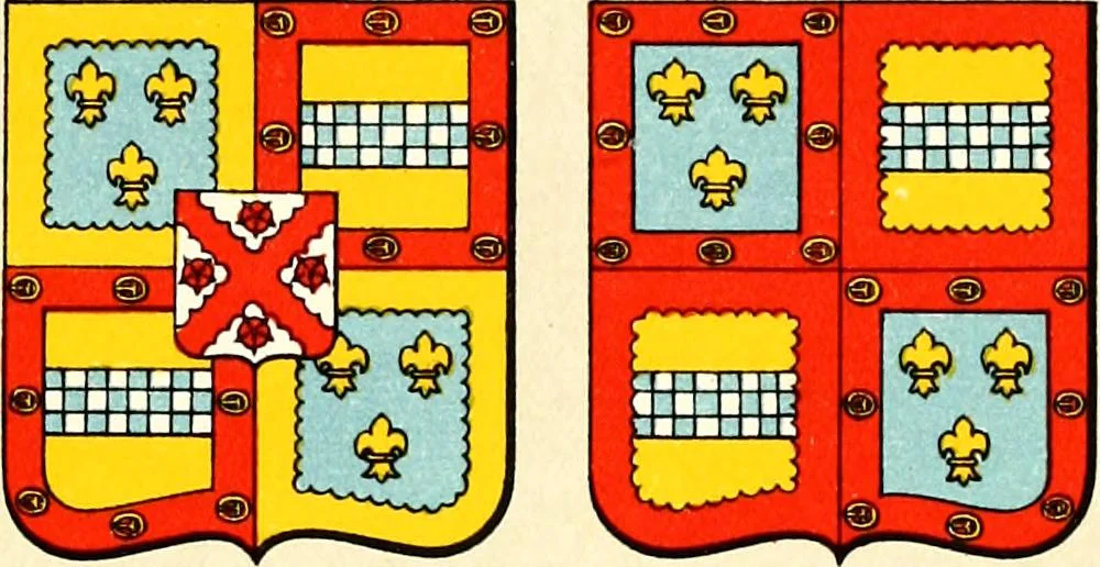An illustration from The heraldry of the Stewarts : with notes on all the males of the family, descriptions of the arms, plates and pedigrees, 1906, leaf 83
