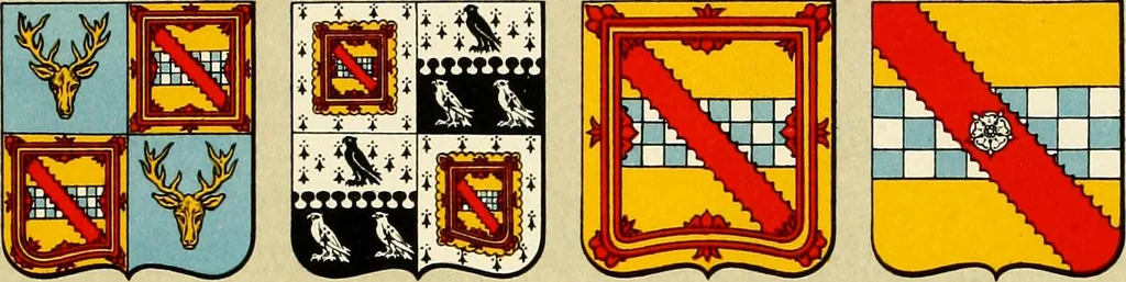 An illustration from The heraldry of the Stewarts : with notes on all the males of the family, descriptions of the arms, plates and pedigrees, 1906, leaf 101