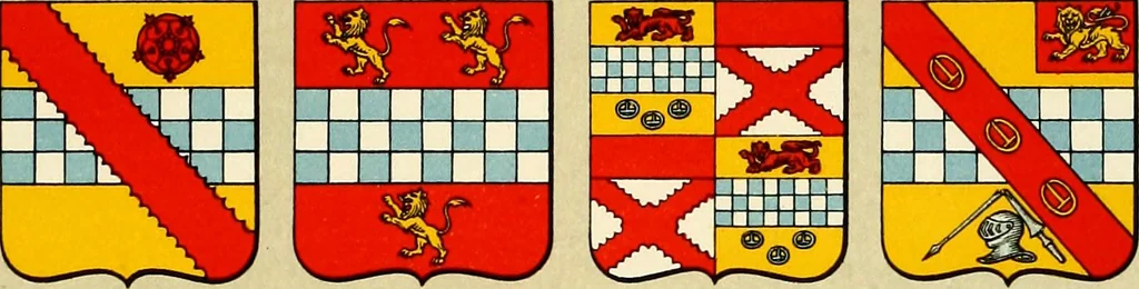 An illustration from The heraldry of the Stewarts : with notes on all the males of the family, descriptions of the arms, plates and pedigrees, 1906, leaf 101