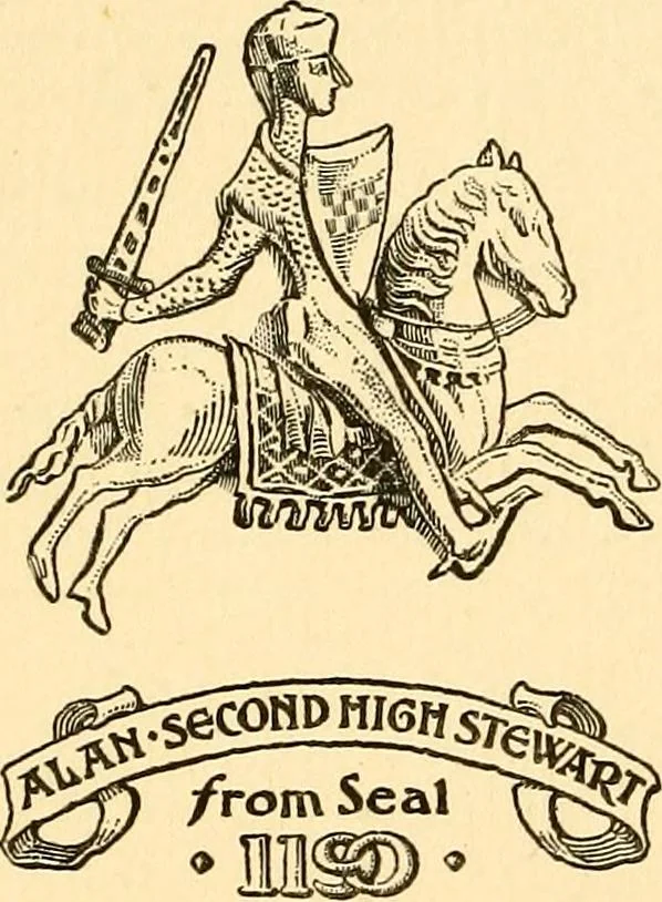 An illustration from The heraldry of the Stewarts : with notes on all the males of the family, descriptions of the arms, plates and pedigrees, 1906, leaf 15