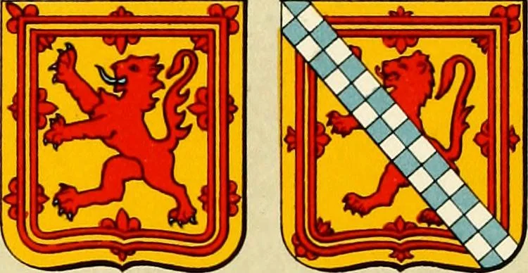 An illustration from The heraldry of the Stewarts : with notes on all the males of the family, descriptions of the arms, plates and pedigrees, 1906, leaf 33