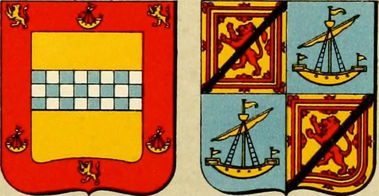An illustration from The heraldry of the Stewarts : with notes on all the males of the family, descriptions of the arms, plates and pedigrees, 1906, leaf 33