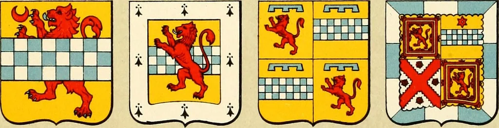 An illustration from The heraldry of the Stewarts : with notes on all the males of the family, descriptions of the arms, plates and pedigrees, 1906, leaf 43