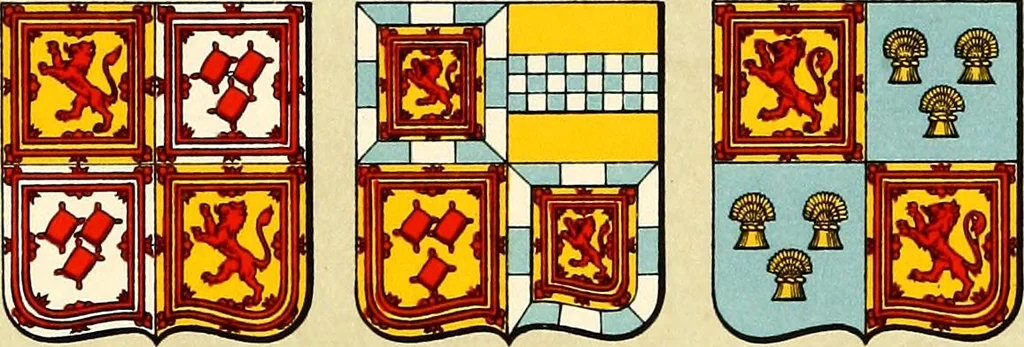 An illustration from The heraldry of the Stewarts : with notes on all the males of the family, descriptions of the arms, plates and pedigrees, 1906, leaf 51