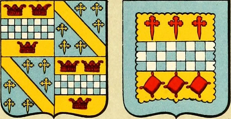 An illustration from The heraldry of the Stewarts : with notes on all the males of the family, descriptions of the arms, plates and pedigrees, 1906, leaf 51