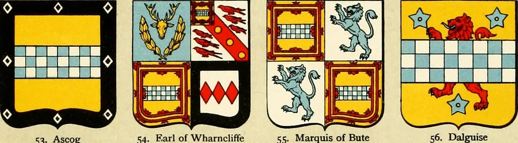 An illustration from The heraldry of the Stewarts : with notes on all the males of the family, descriptions of the arms, plates and pedigrees, 1906, leaf 63