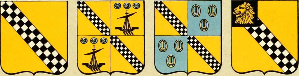 An illustration from The heraldry of the Stewarts : with notes on all the males of the family, descriptions of the arms, plates and pedigrees, 1906, leaf 89