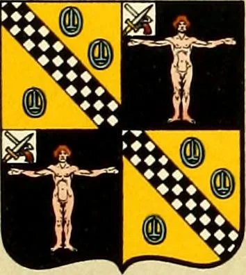 An illustration from The heraldry of the Stewarts : with notes on all the males of the family, descriptions of the arms, plates and pedigrees, 1906, leaf 89