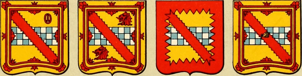 An illustration from The heraldry of the Stewarts : with notes on all the males of the family, descriptions of the arms, plates and pedigrees, 1906, leaf 89