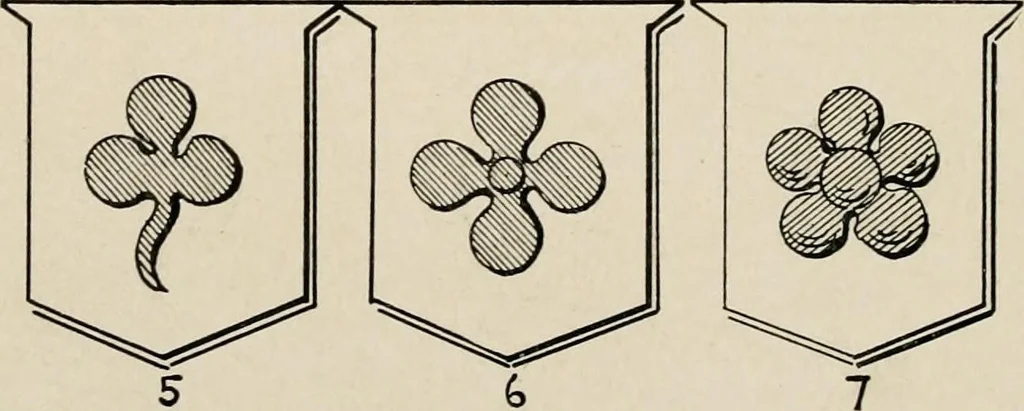 An illustration from Heraldry simplified; a popular treatise on the subject of heraldry, together with a glossary of technical terms, and nearly two hundred drawings, 1899, leaf 55