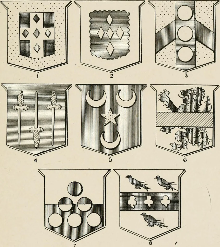 An illustration from Heraldry simplified; a popular treatise on the subject of heraldry, together with a glossary of technical terms, and nearly two hundred drawings, 1899, leaf 58