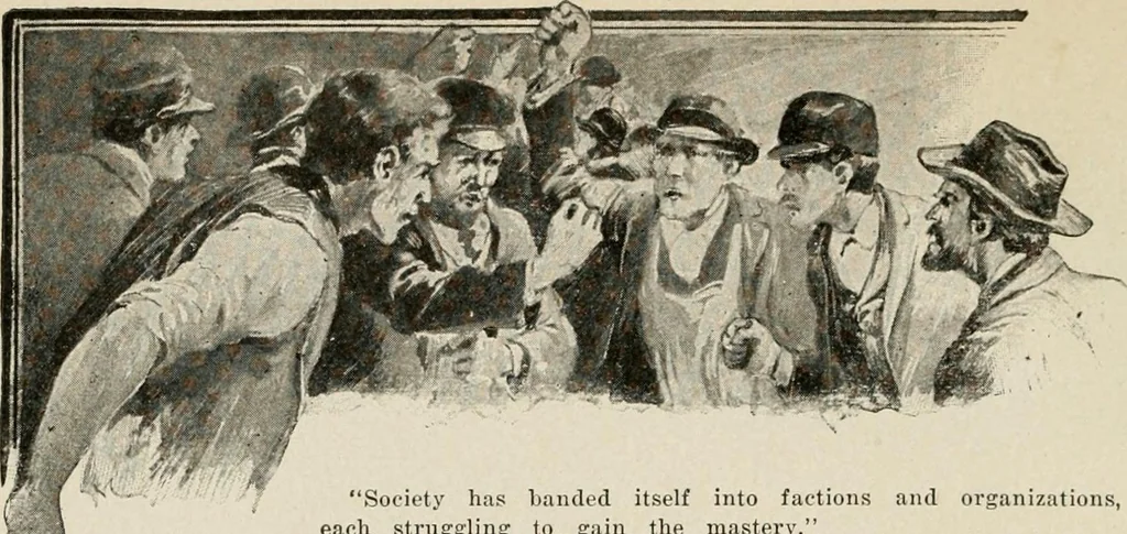 An illustration from Heralds of the morning : the meaning of the social and political problems of to-day and the significance of the great phenomena in nature, 1909, leaf 19