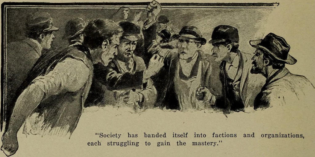 An illustration from Heralds of the morning : the meaning of the social and political problems of to-day and the significance of the great phenomena in nature, 1912, leaf 18