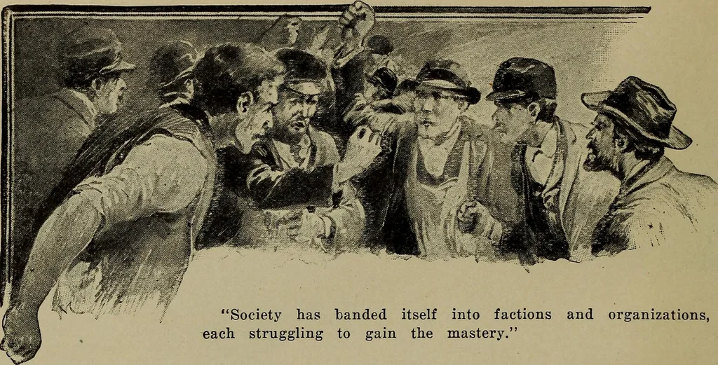 An illustration from Heralds of the morning; the meaning of the social and political problems of to-day and the significance of the great phenomena in nature .., 1909, leaf 18