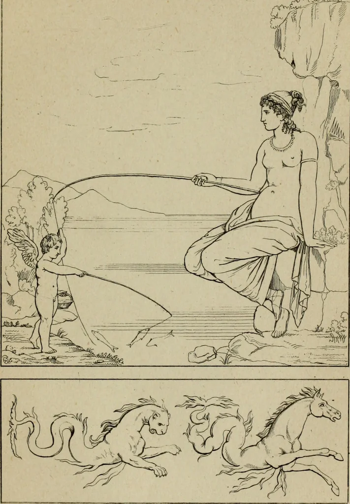 An illustration from Herculanum et Pompéi, recueil général des peintures, bronzes, mosaïques, etc., découverts jusqu'à ce jour, et reproduits d'apreès Le antichita di Ercolano, Il Museo borbonico, et tous les ouvrages analogues, 1870, leaf 124