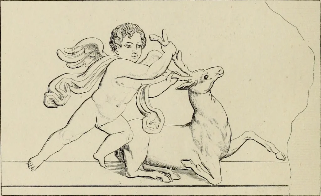An illustration from Herculanum et Pompéi, recueil général des peintures, bronzes, mosaïques, etc., découverts jusqu'à ce jour, et reproduits d'apreès Le antichita di Ercolano, Il Museo borbonico, et tous les ouvrages analogues, 1870, leaf 171
