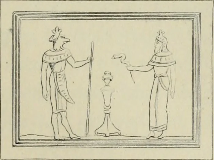 An illustration from Herculanum et Pompéi, recueil général des peintures, bronzes, mosaïques, etc., découverts jusqu'à ce jour, et reproduits d'apreès Le antichita di Ercolano, Il Museo borbonico, et tous les ouvrages analogues, 1870, leaf 186