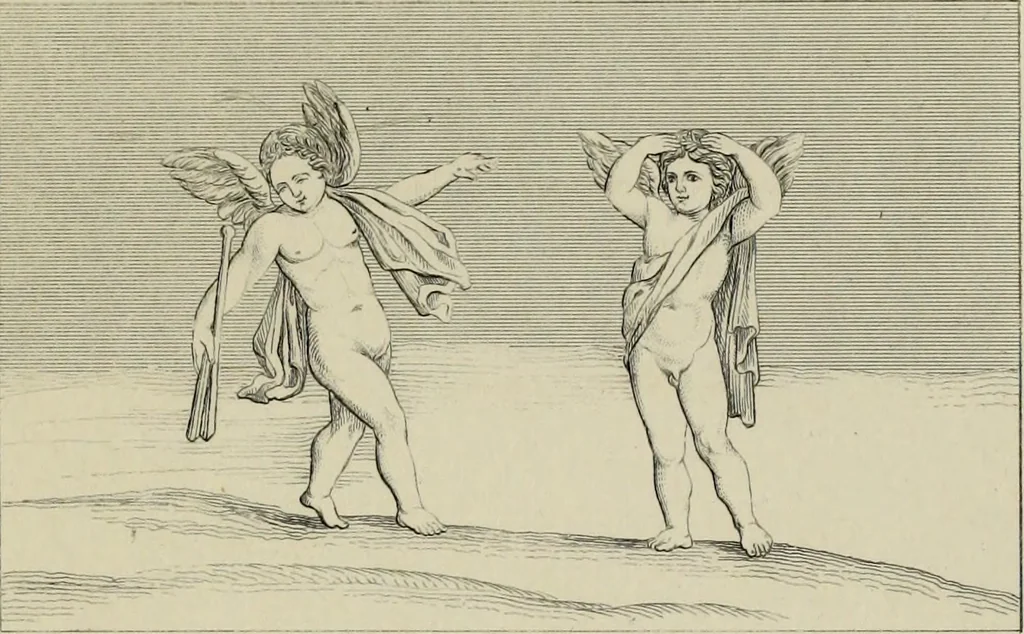 An illustration from Herculanum et Pompéi, recueil général des peintures, bronzes, mosaïques, etc., découverts jusqu'à ce jour, et reproduits d'apreès Le antichita di Ercolano, Il Museo borbonico, et tous les ouvrages analogues, 1870, leaf 202